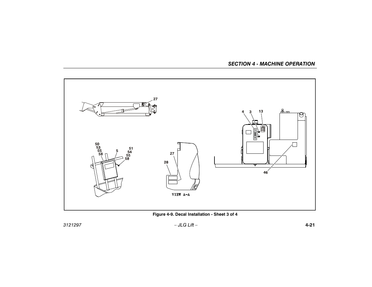 Decal installation - sheet 3 of 4 -21 | JLG 660SJ Operator Manual User Manual | Page 75 / 118
