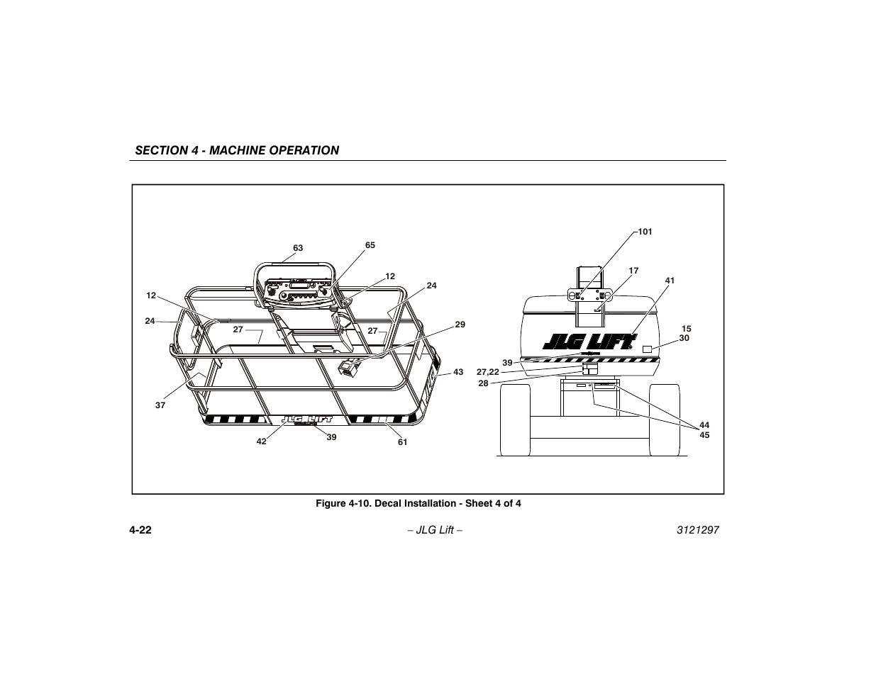10. decal installation - sheet 4 of 4 -22 | JLG 660SJ Operator Manual User Manual | Page 76 / 118