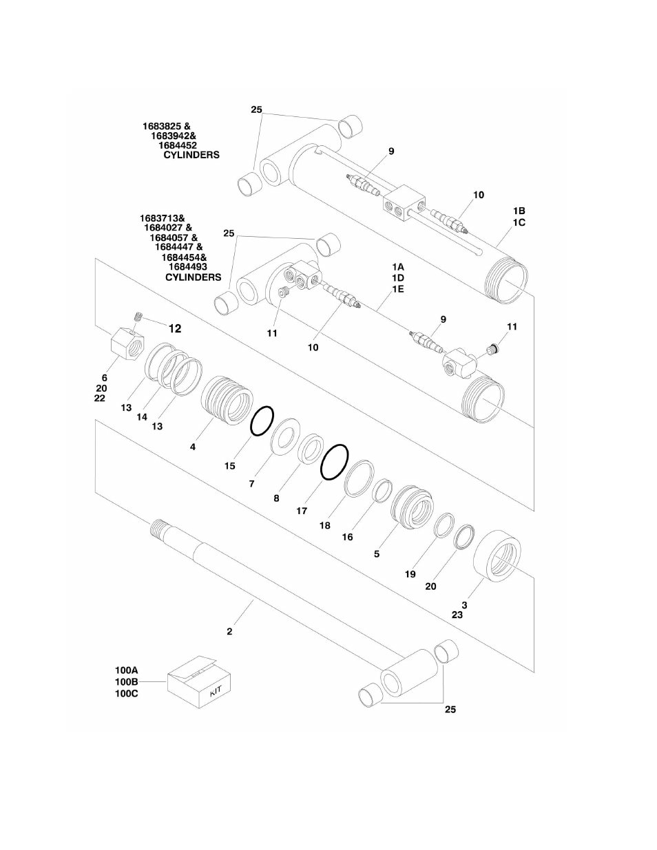 Figure 5-8. lift cylinder assembly - mid | JLG M450 ANSI Parts Manual User Manual | Page 174 / 266