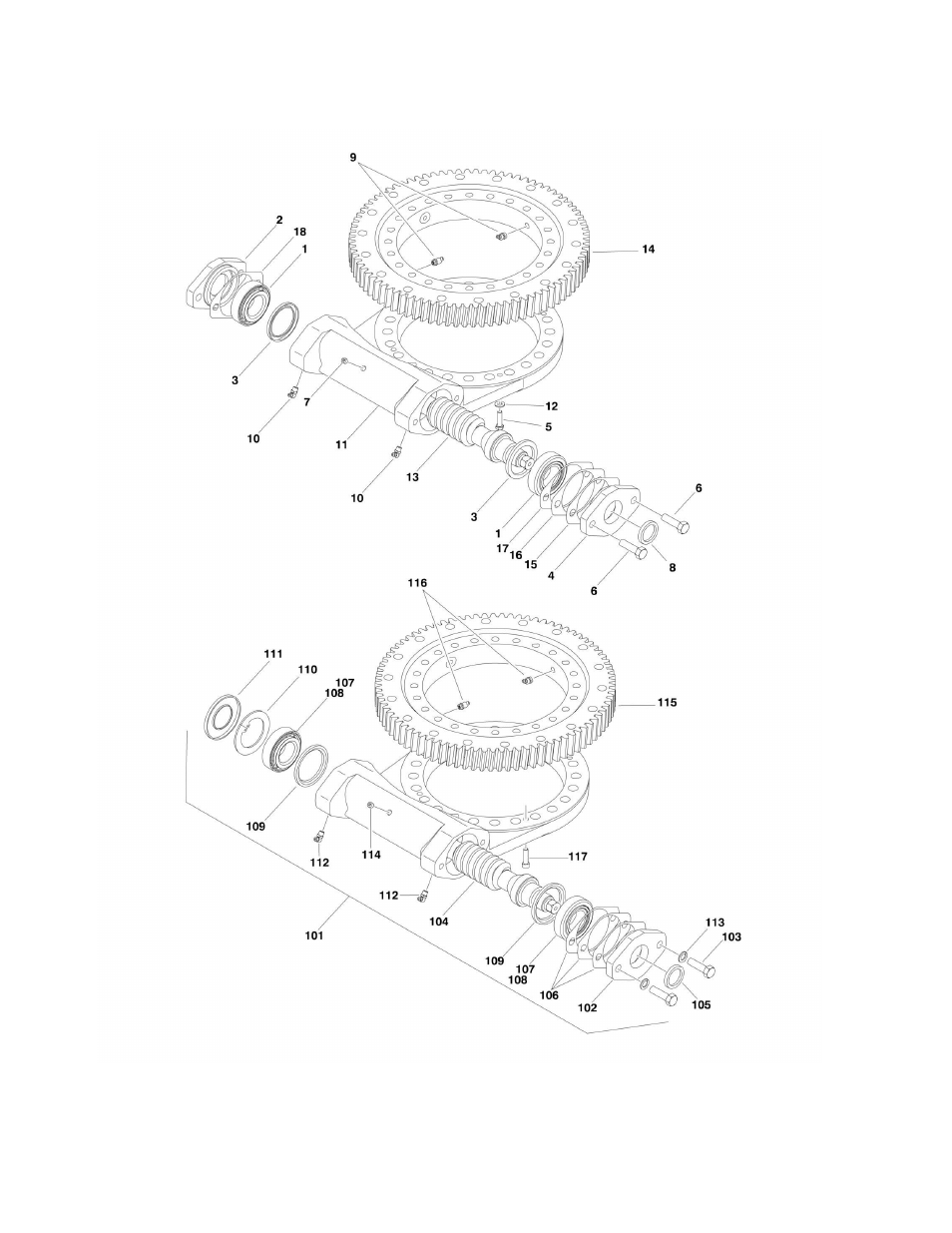 Figure 2-6. swing bearing assembly | JLG M450 ANSI Parts Manual User Manual | Page 70 / 266
