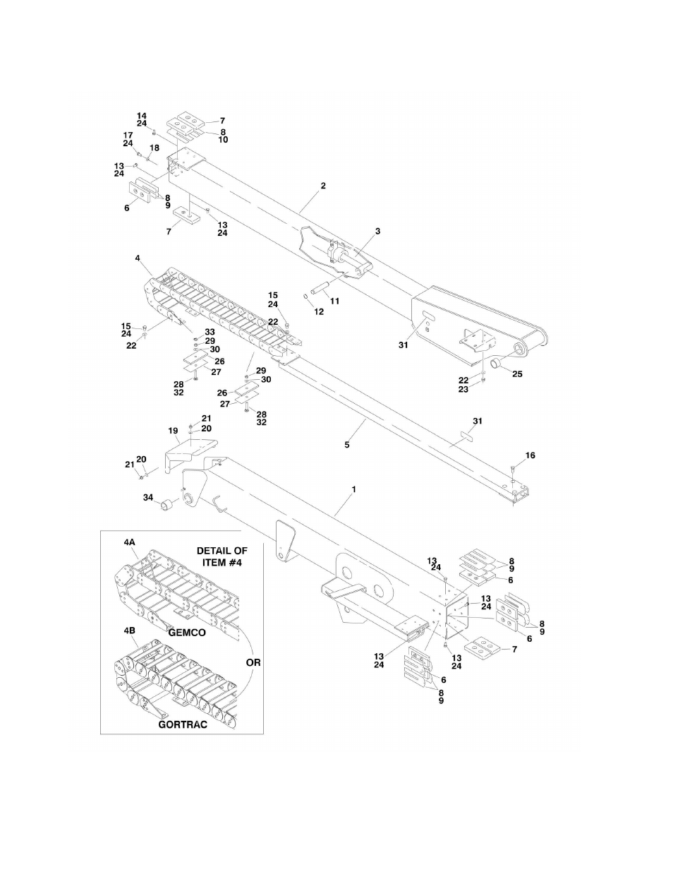 Figure 3-3. e/m450aj main boom assembly | JLG M450 ANSI Parts Manual User Manual | Page 98 / 266