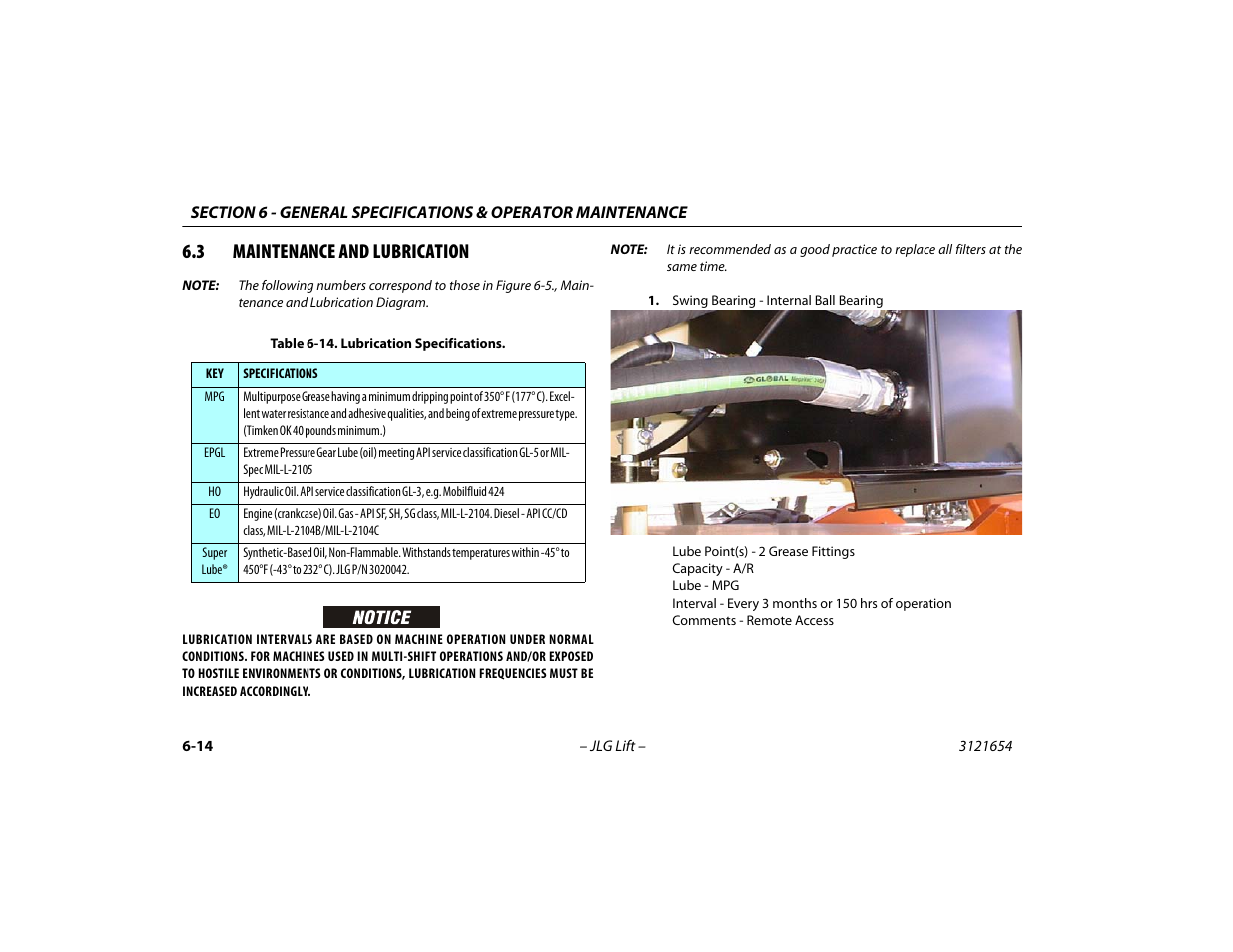 3 maintenance and lubrication, Maintenance and lubrication -14, Lubrication specifications -14 | JLG 740AJ Operator Manual User Manual | Page 110 / 130
