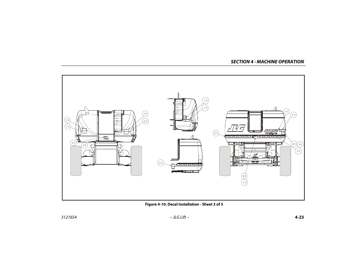 Decal installation - sheet 3 of 5 -23 | JLG 740AJ Operator Manual User Manual | Page 89 / 130