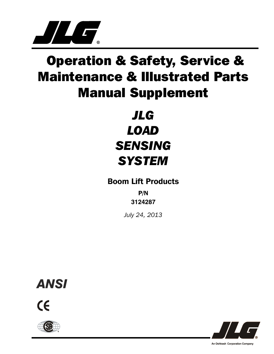 JLG LSS Boom User Manual | 68 pages