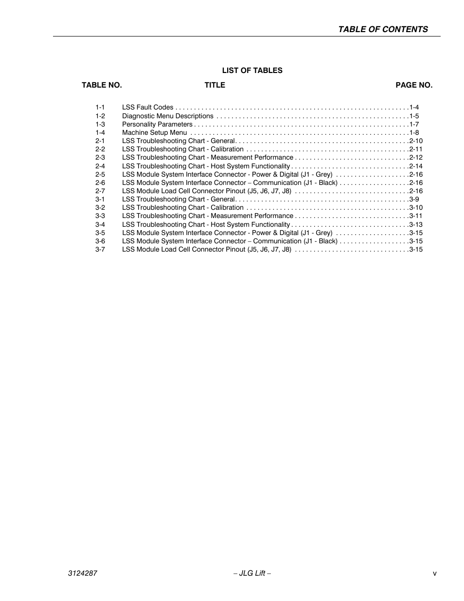 JLG LSS Boom User Manual | Page 9 / 68