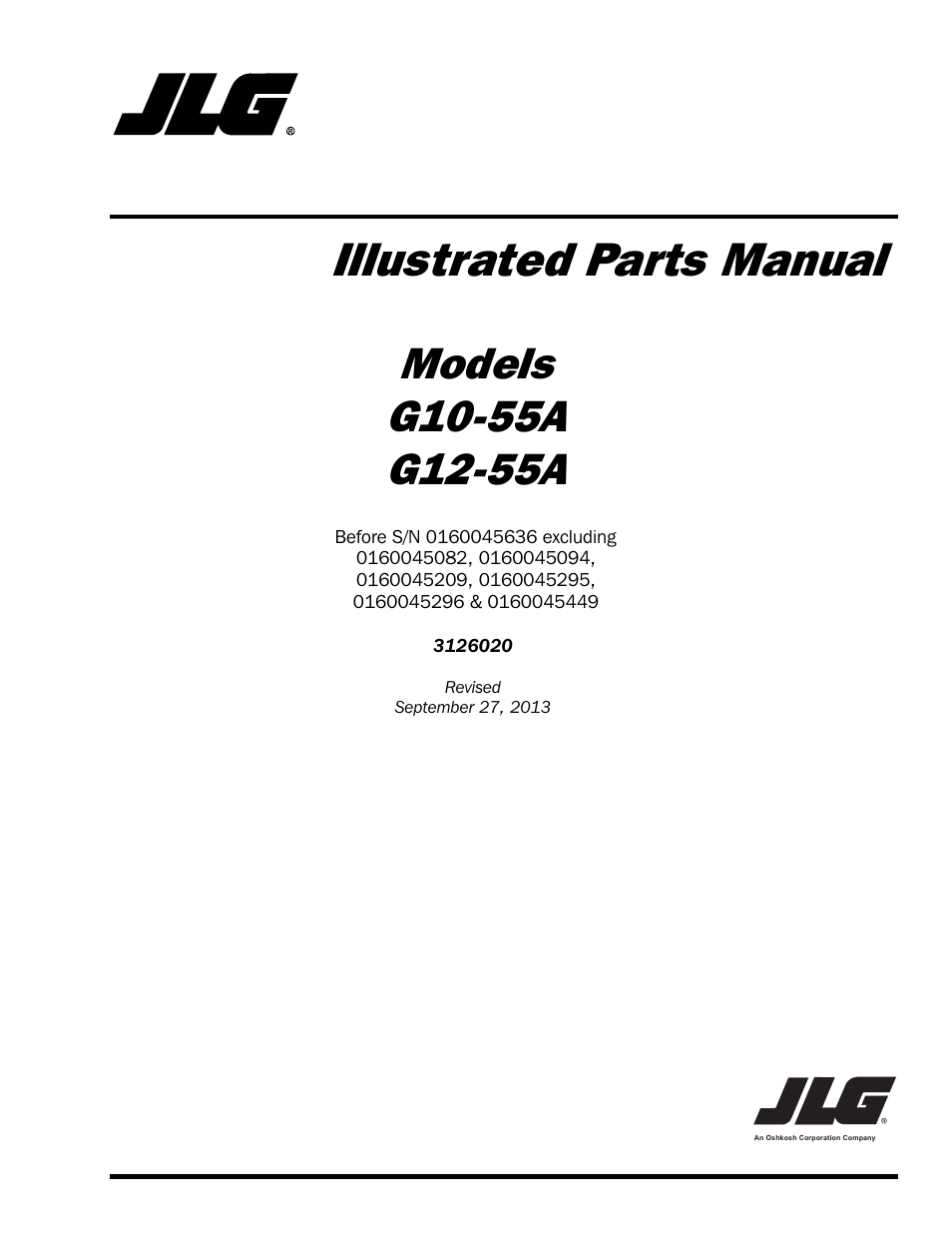 JLG G12-55A Parts Manual User Manual | 728 pages