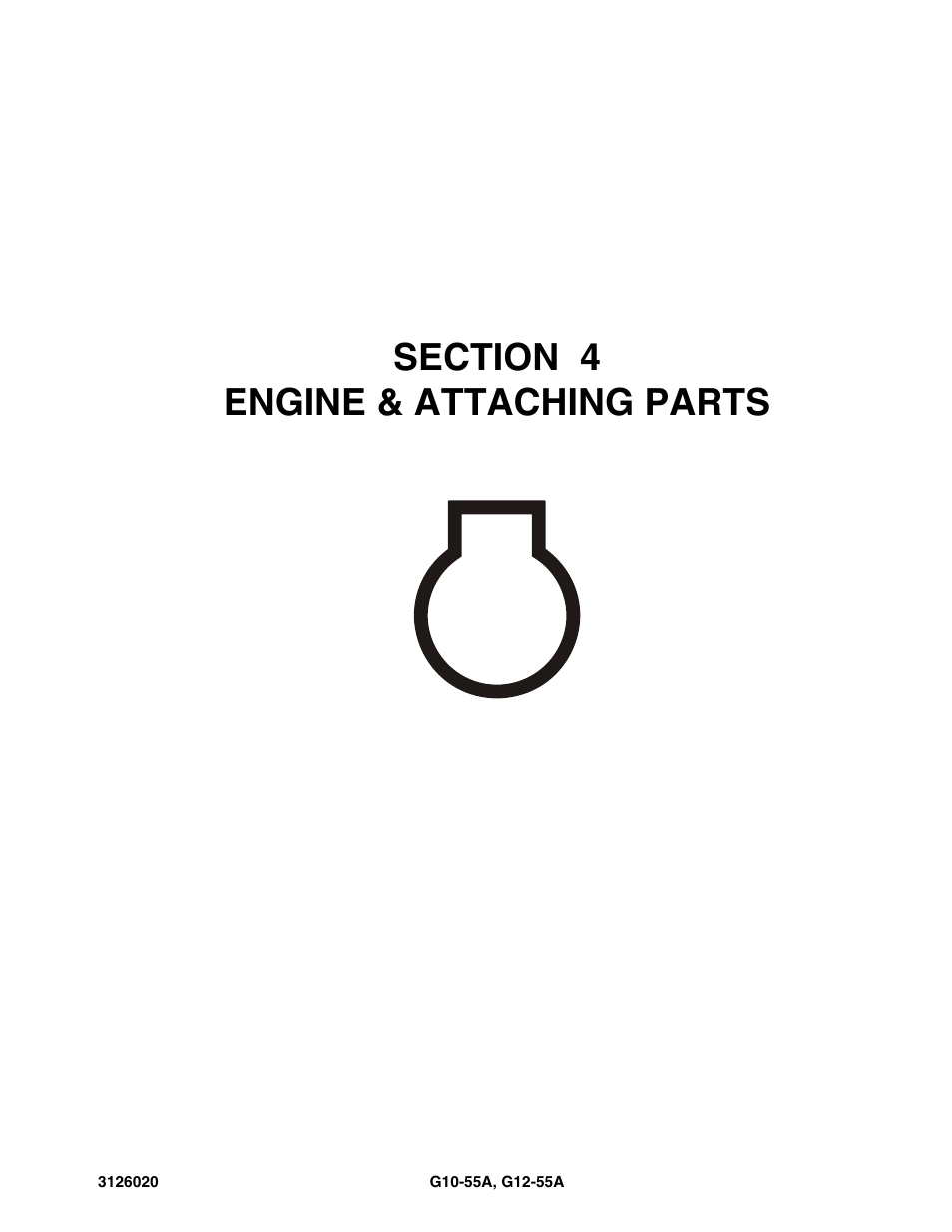 Section 4 engine & attaching parts, Section 4, Engine & attaching parts -1 | JLG G12-55A Parts Manual User Manual | Page 149 / 728