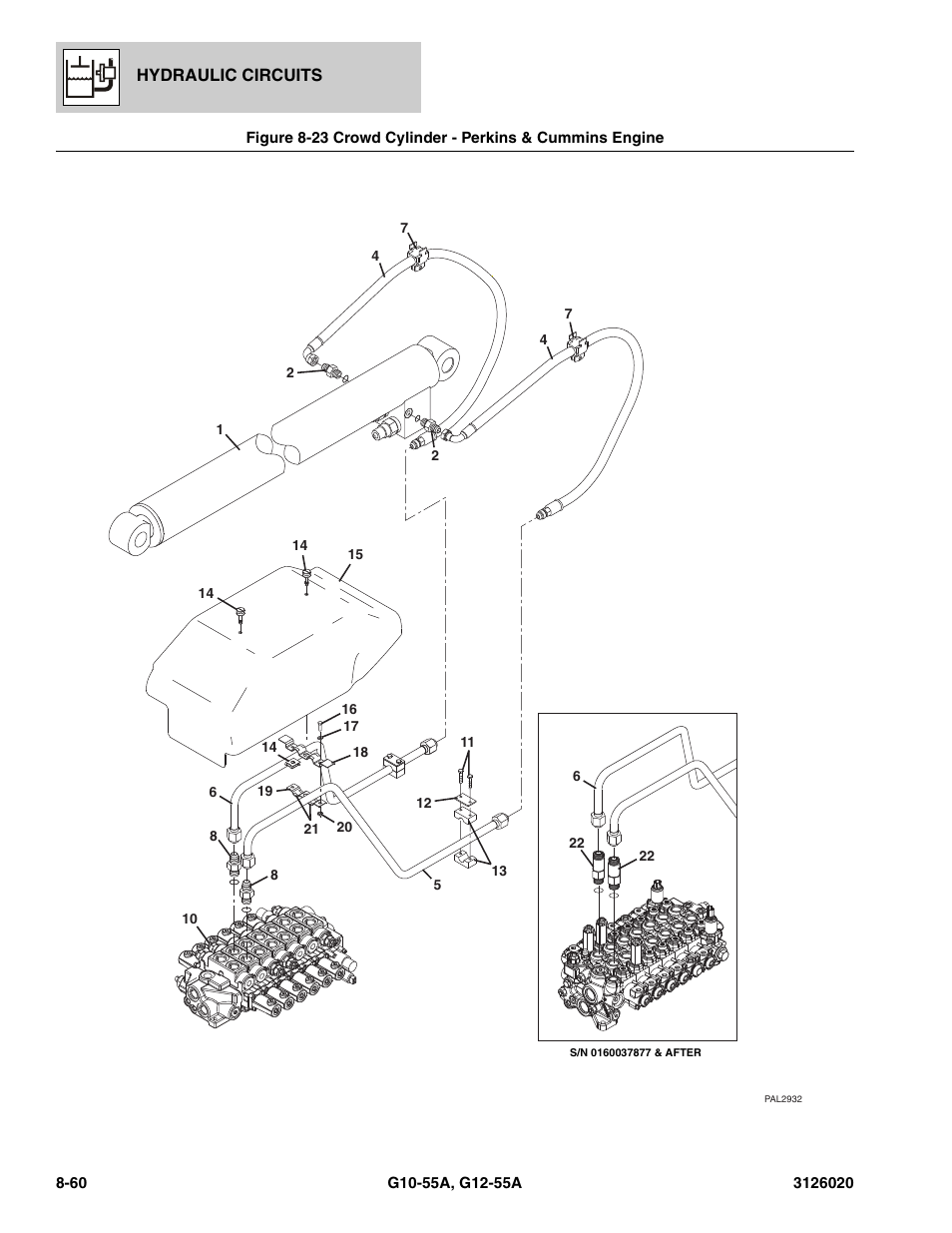 Crowd cylinder - perkins & cummins engine -60, Figure 8-23 | JLG G12-55A Parts Manual User Manual | Page 396 / 728