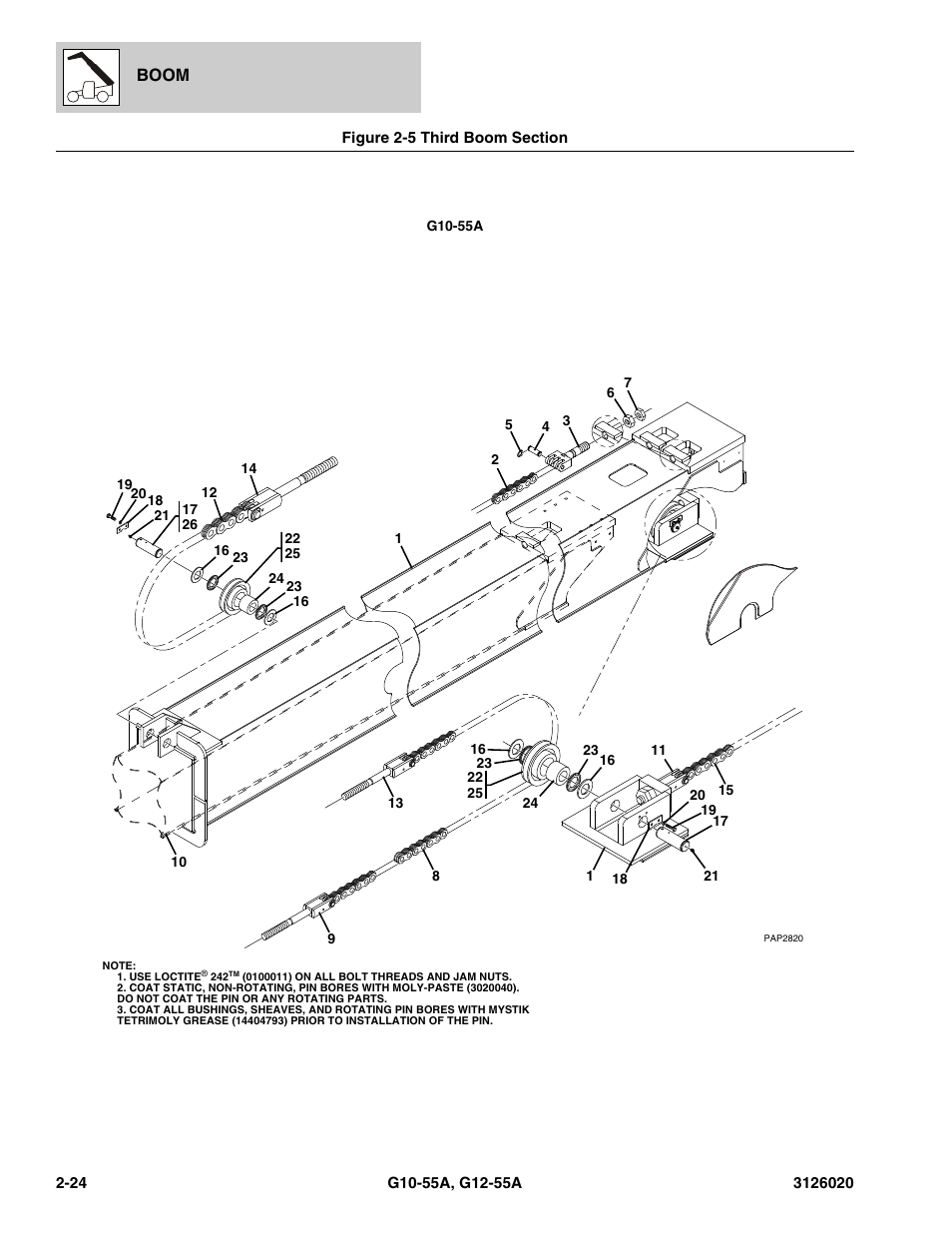 Figure 2-5 third boom section, Third boom section -24, Figure 2-5 | Figure 2-5, i, Ion, (see figure 2-5 for details), Boom | JLG G12-55A Parts Manual User Manual | Page 52 / 728