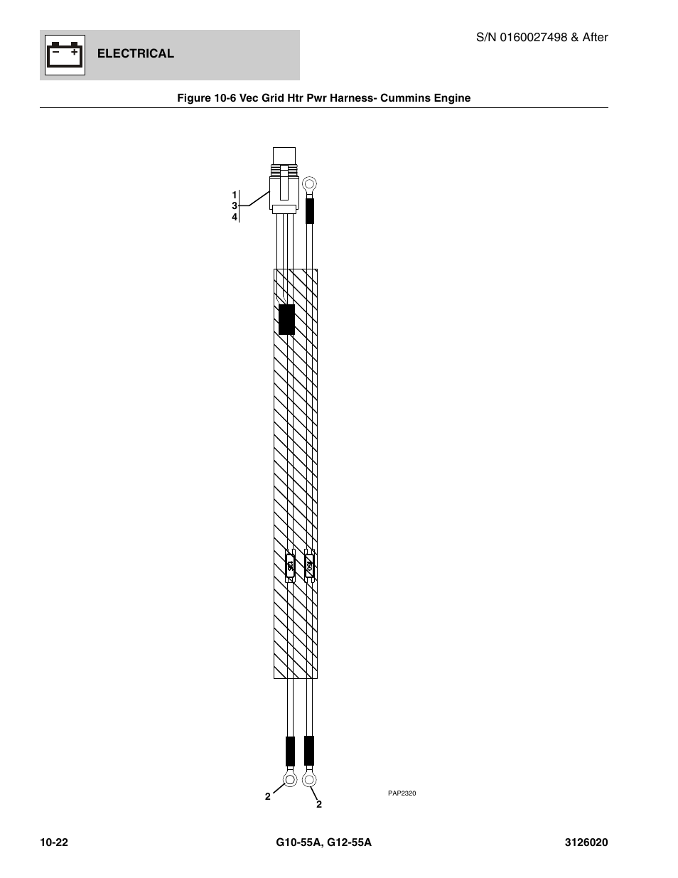 Vec grid htr pwr harness- cummins engine -22, Vec grid harness, (see figure 10-6 for details) | JLG G12-55A Parts Manual User Manual | Page 574 / 728