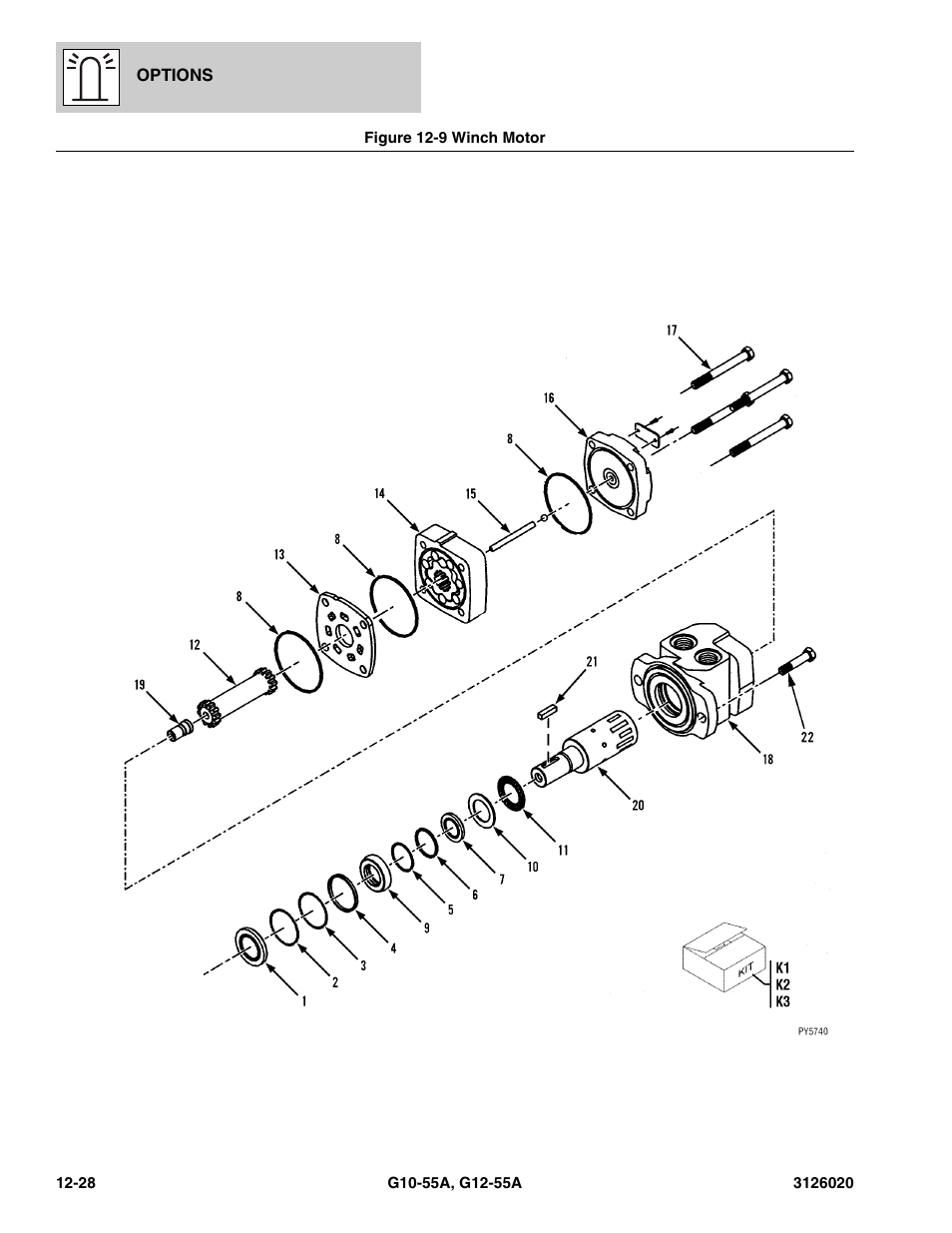 Figure 12-9 winch motor, Winch motor -28, Ure 12-9 | On figure 12-9), Figure 12-9) | JLG G12-55A Parts Manual User Manual | Page 668 / 728