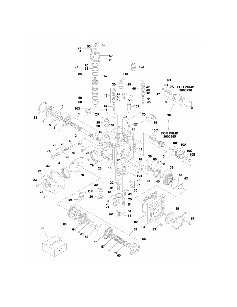 Figure 2-25. piston pump assembly (series 42 pump) | JLG 450A_AJ Series II Parts Manual User Manual | Page 210 / 490