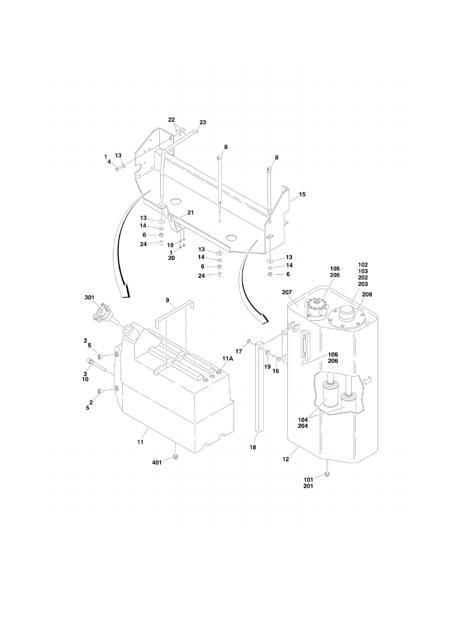 Figure 2-28. tank installations | JLG 450A_AJ Series II Parts Manual User Manual | Page 222 / 490