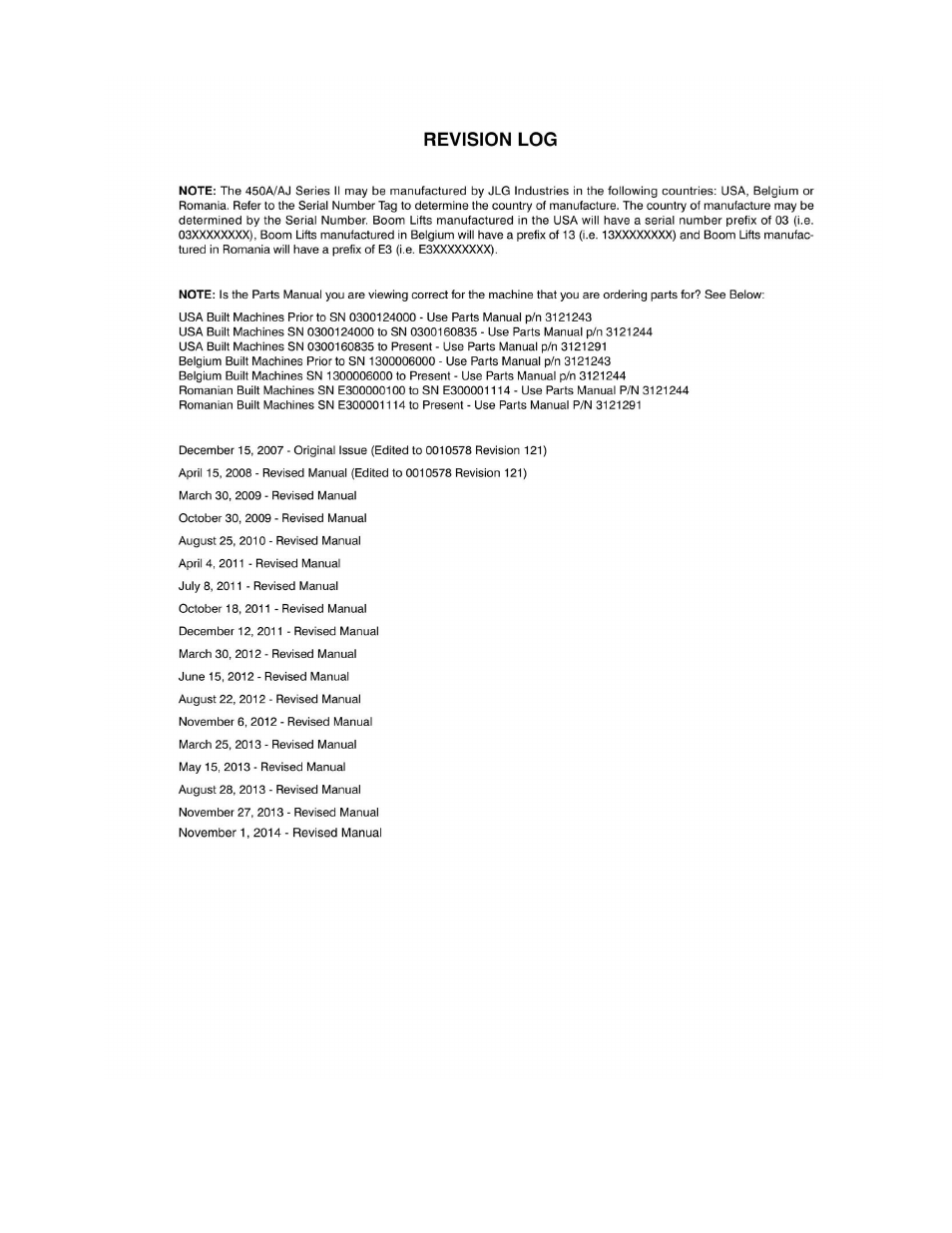 JLG 450A_AJ Series II Parts Manual User Manual | Page 3 / 490