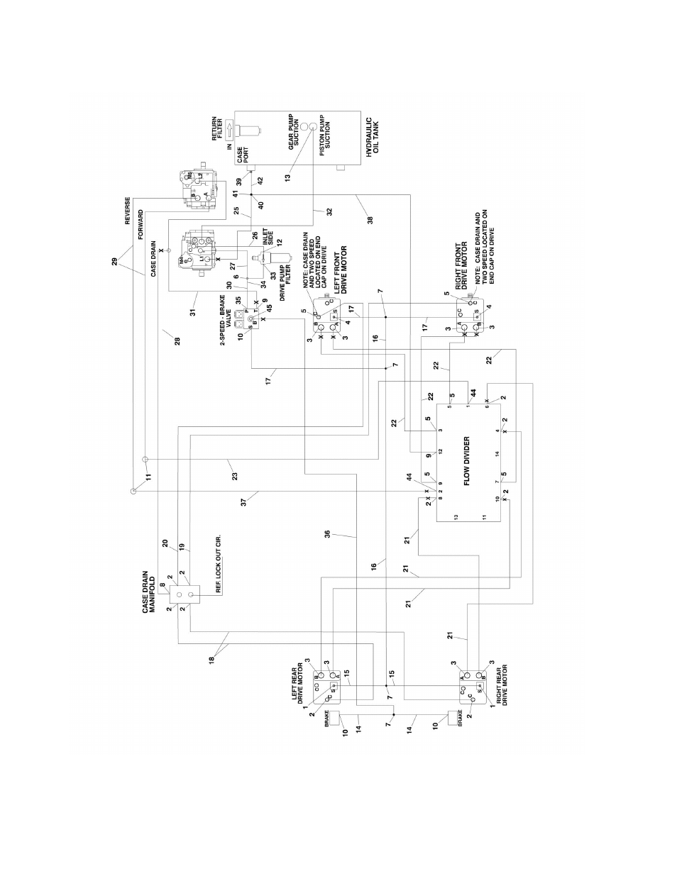 Figure 6-11. drive hydraulic diagram - 4wd | JLG 450A_AJ Series II Parts Manual User Manual | Page 390 / 490