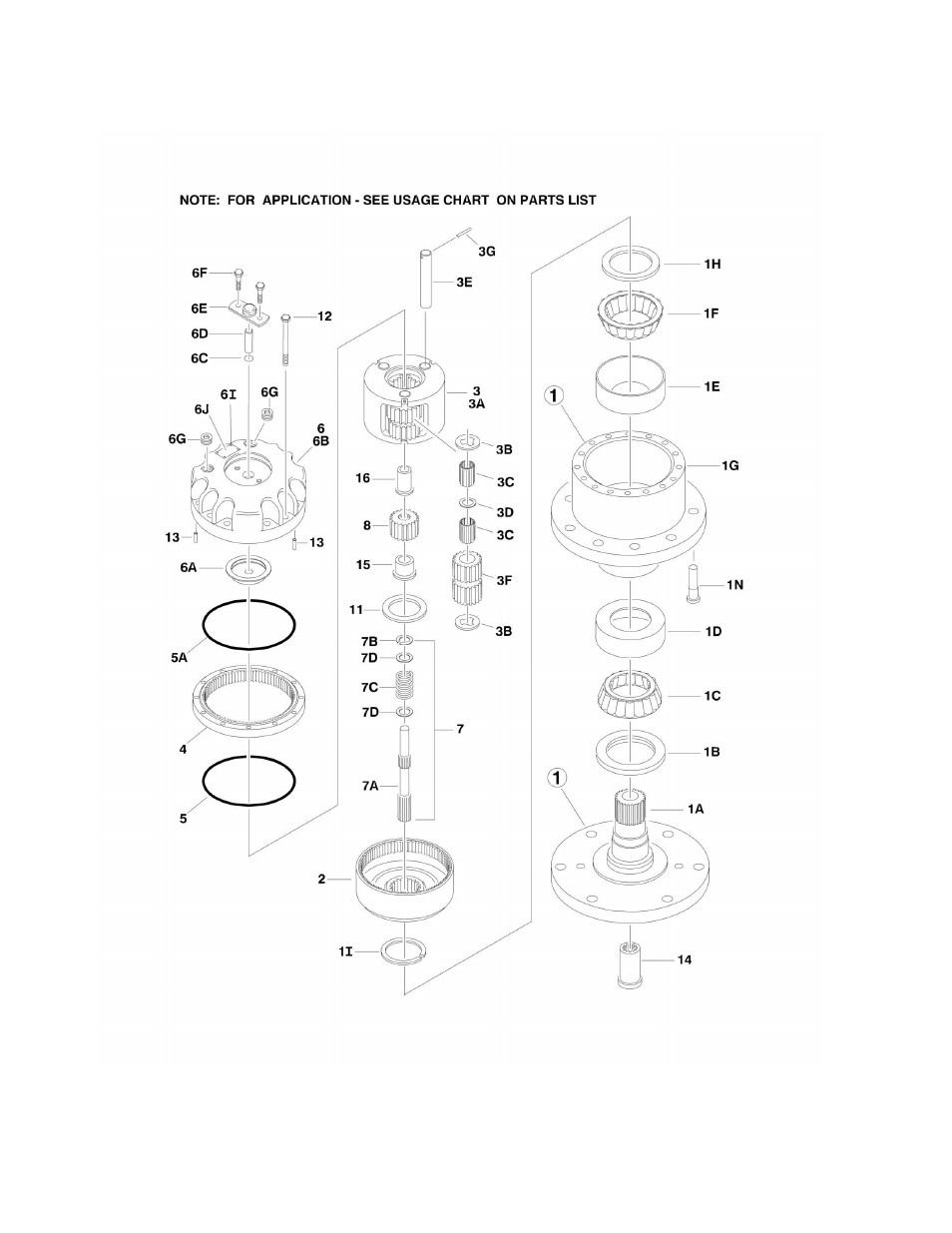 Figure 1-9. drive hub assembly (front) (4wd only) | JLG 450A_AJ Series II Parts Manual User Manual | Page 48 / 490