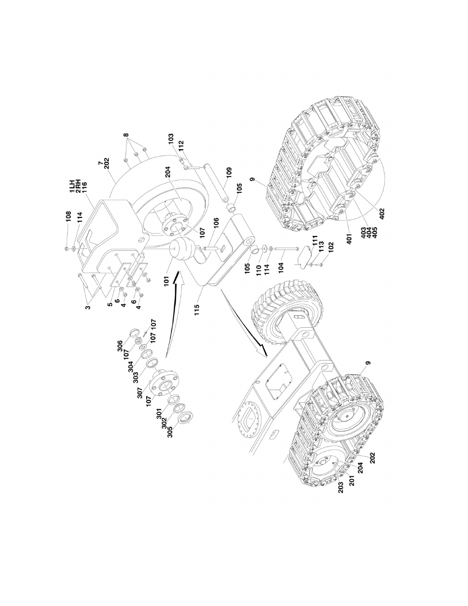 Figure 1-17. semi-track installation | JLG 450A_AJ Series II Parts Manual User Manual | Page 76 / 490
