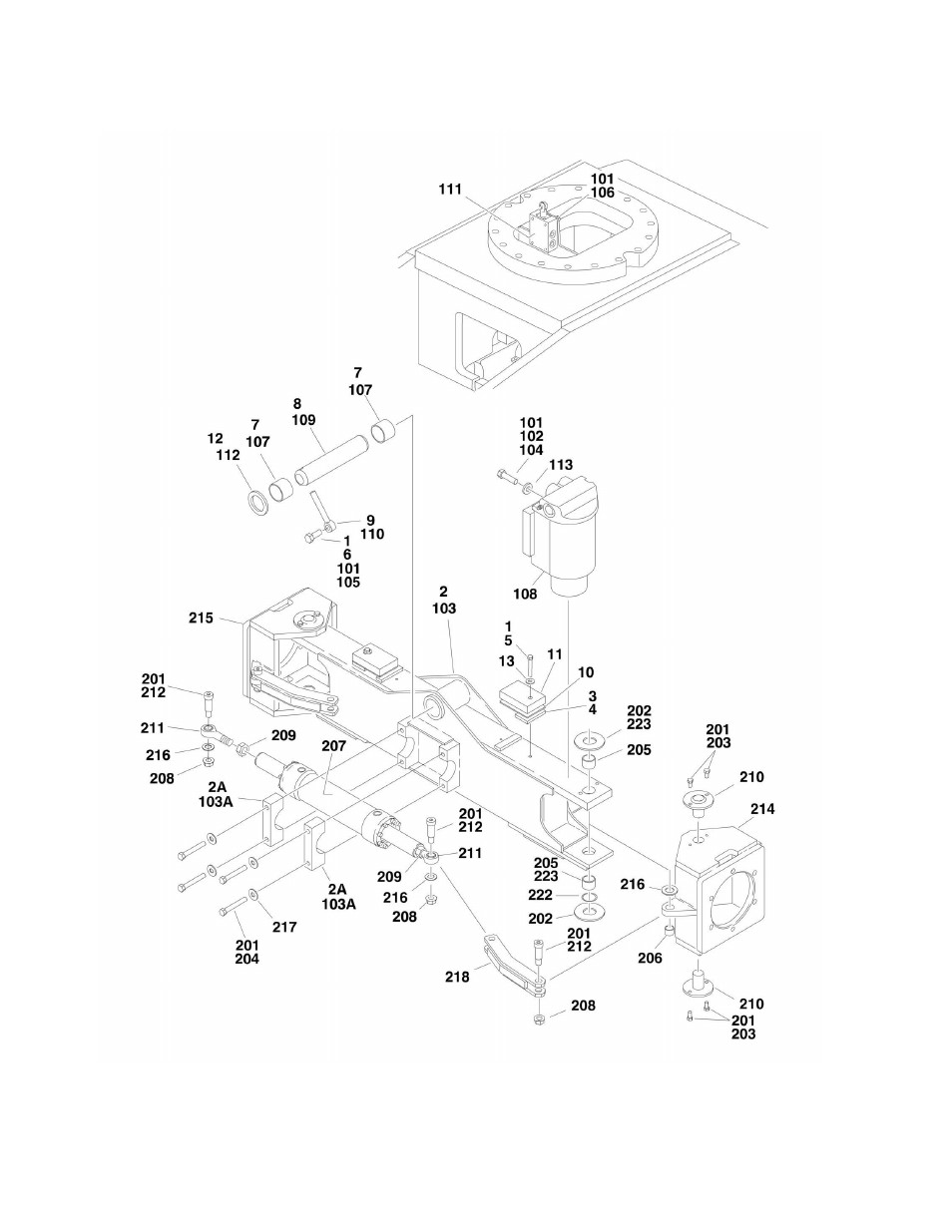 Figure 1-3. axle and steering installation - 4wd | JLG 450A_AJ Series II Parts Manual User Manual | Page 20 / 428