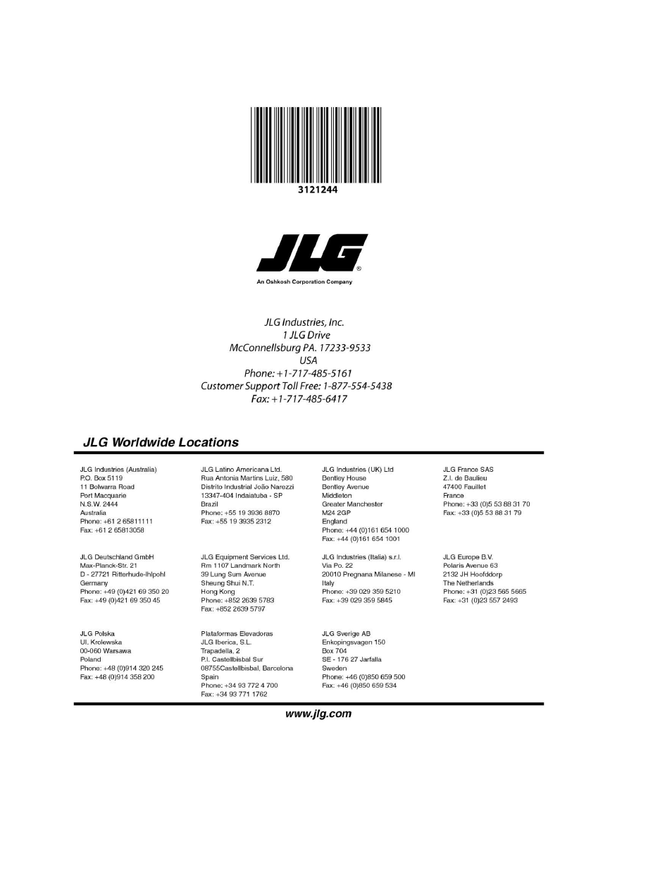 JLG 450A_AJ Series II Parts Manual User Manual | Page 428 / 428