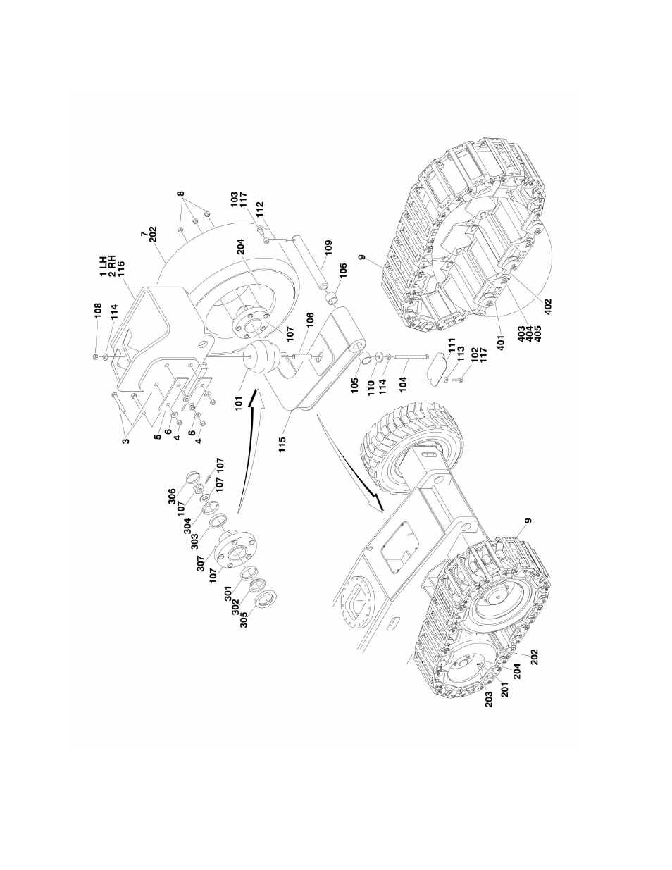 Figure 1-11. semi-track installation | JLG 450A_AJ Series II Parts Manual User Manual | Page 46 / 428