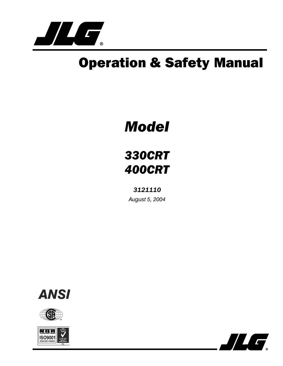 JLG 400CRT ANSI Operator Manual User Manual | 42 pages