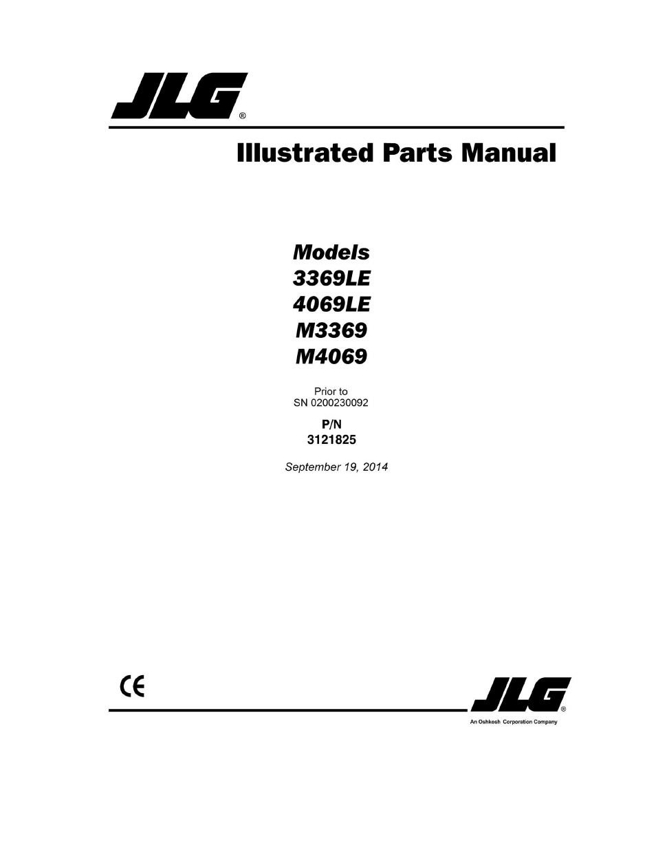 JLG M4069 Parts Manual User Manual | 210 pages