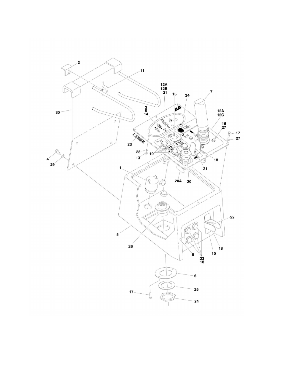 Figure 4-3. platform console box assembly | JLG M4069 Parts Manual User Manual | Page 118 / 210