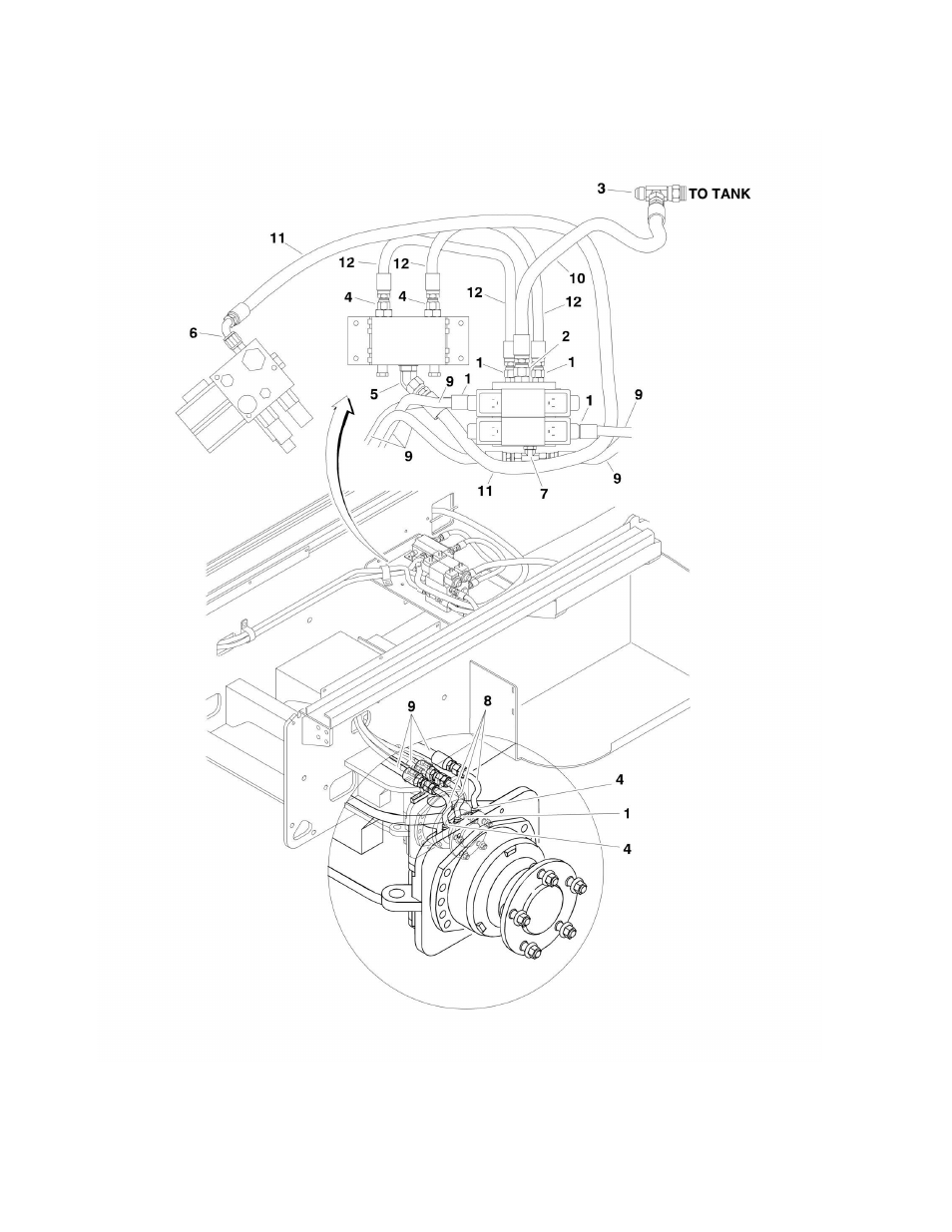 Figure 6-3. hydraulic diagram - 4wd (optional) | JLG M4069 Parts Manual User Manual | Page 156 / 210