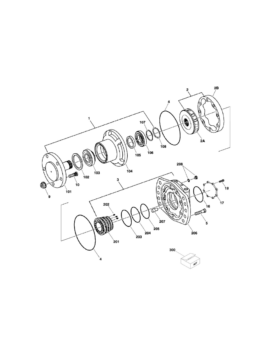 Figure 1-9. front drive motor assembly (4wd only) | JLG M4069 Parts Manual User Manual | Page 34 / 210