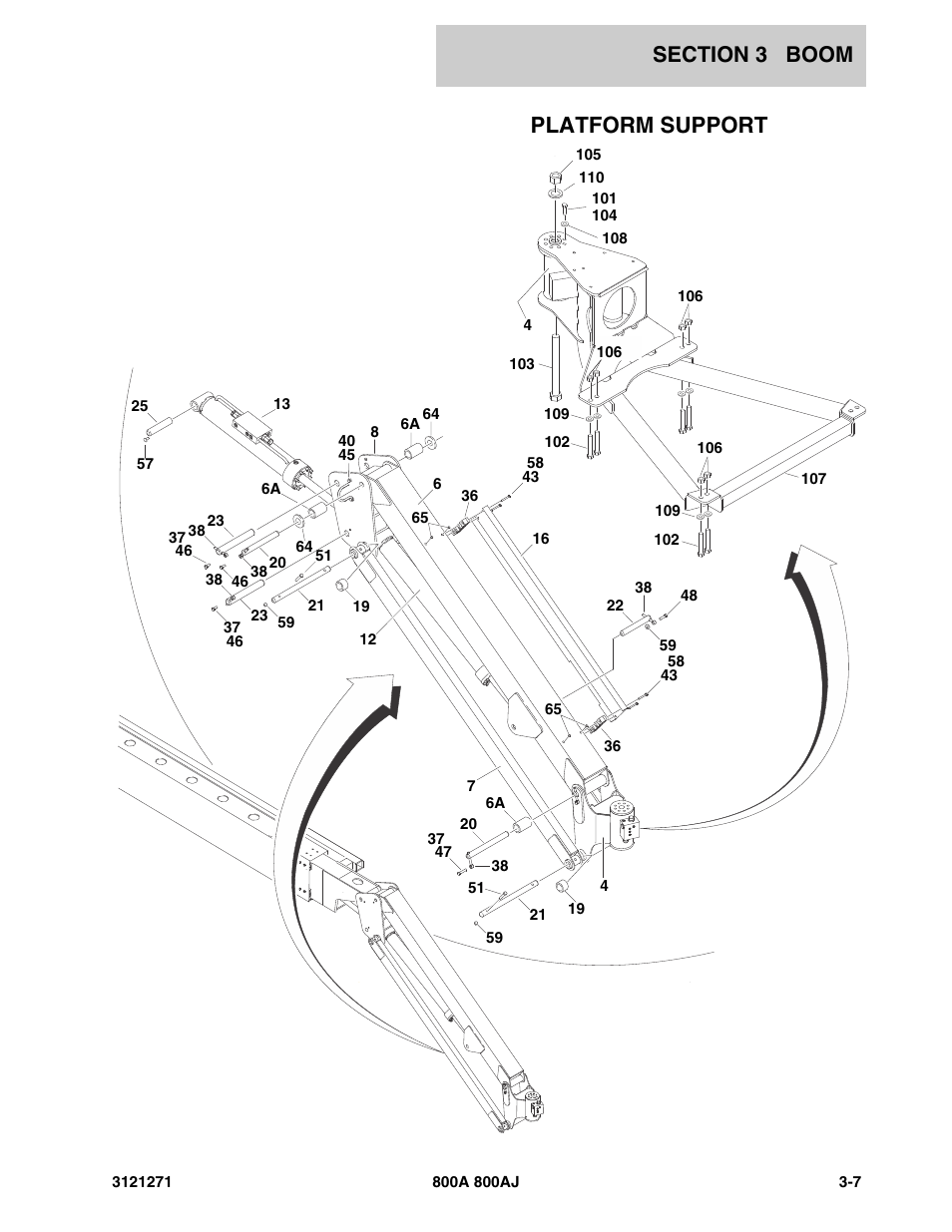 Platform support | JLG 800A_AJ Parts Manual User Manual | Page 145 / 298