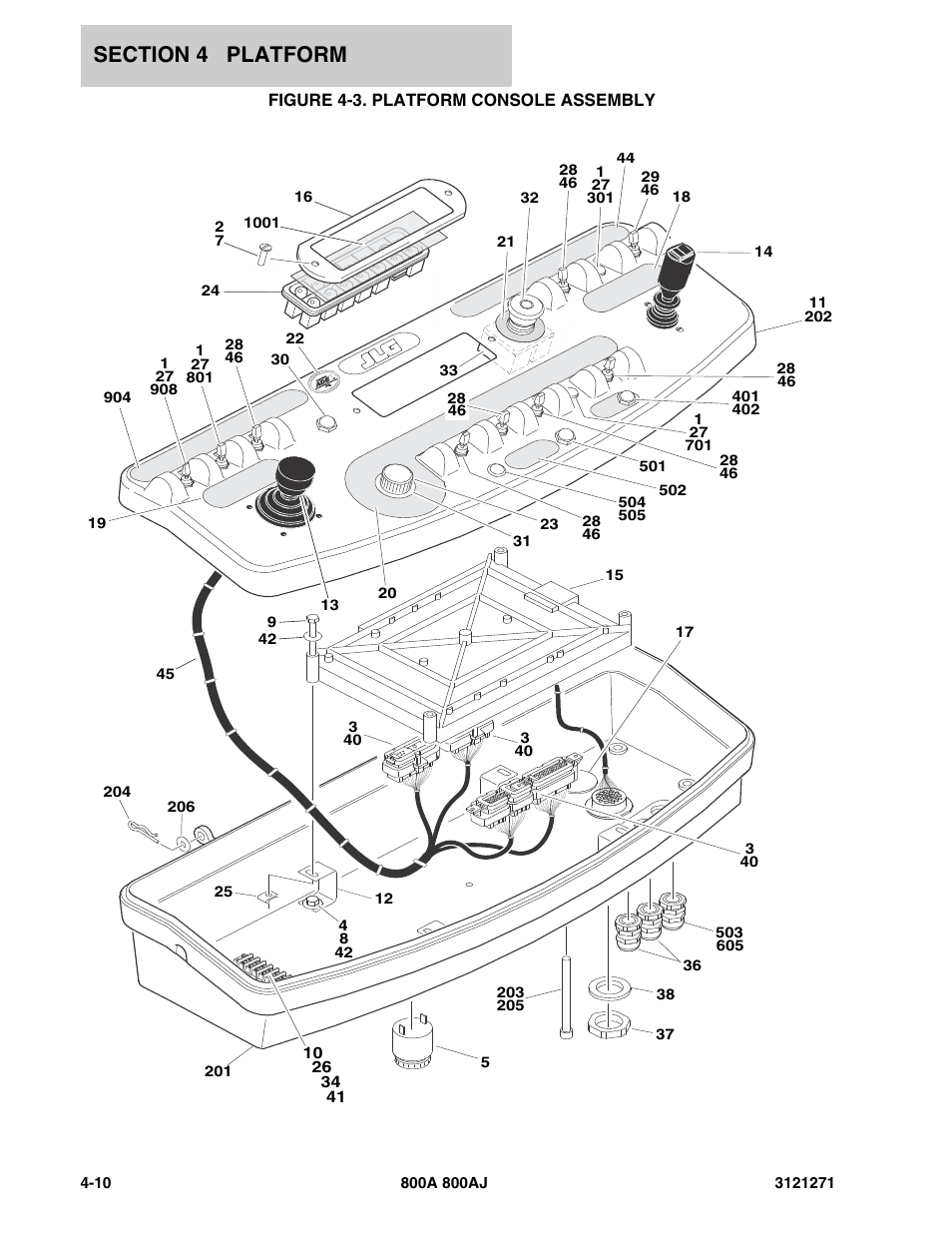 Figure 4-3. platform console assembly | JLG 800A_AJ Parts Manual User Manual | Page 172 / 298