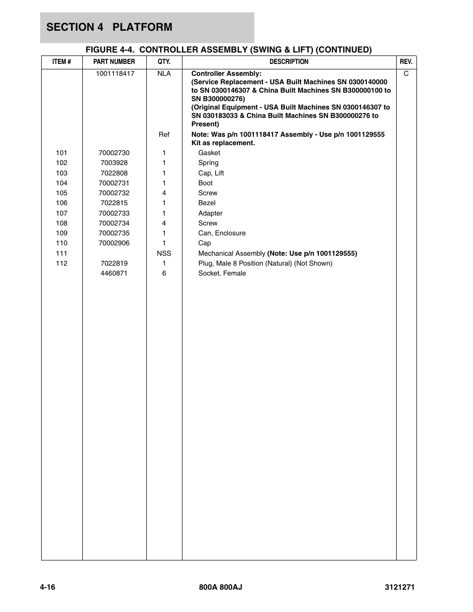JLG 800A_AJ Parts Manual User Manual | Page 178 / 298