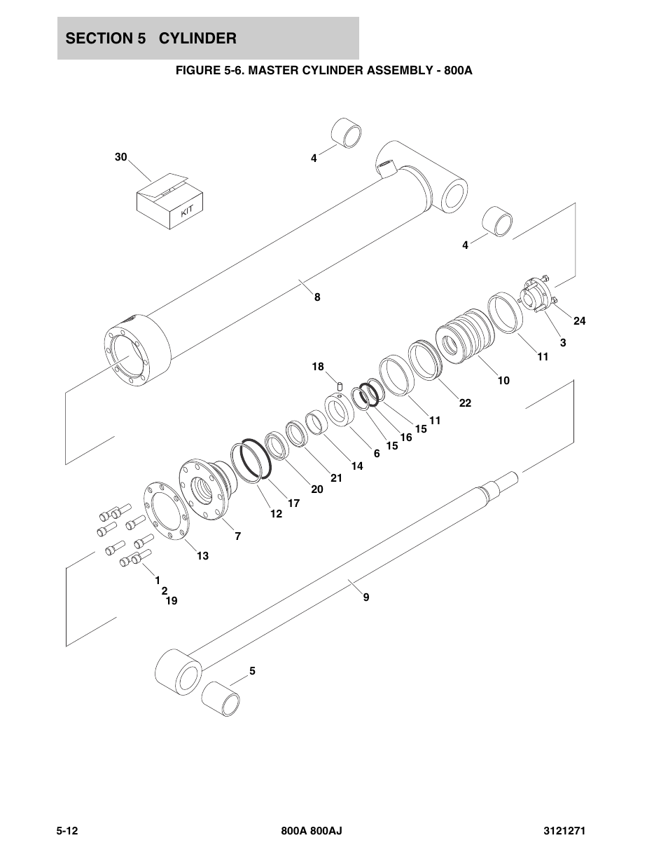 Figure 5-6. master cylinder assembly - 800a | JLG 800A_AJ Parts Manual User Manual | Page 198 / 298