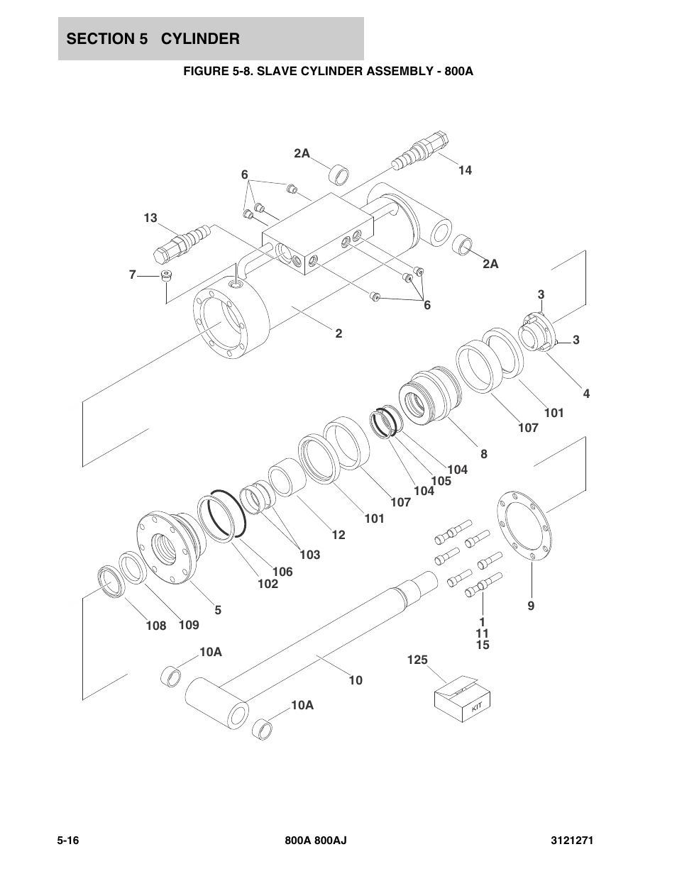 Figure 5-8. slave cylinder assembly - 800a | JLG 800A_AJ Parts Manual User Manual | Page 202 / 298