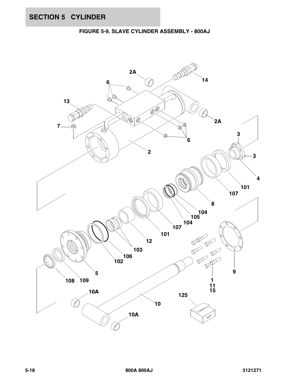 Figure 5-9. slave cylinder assembly - 800aj | JLG 800A_AJ Parts Manual User Manual | Page 204 / 298