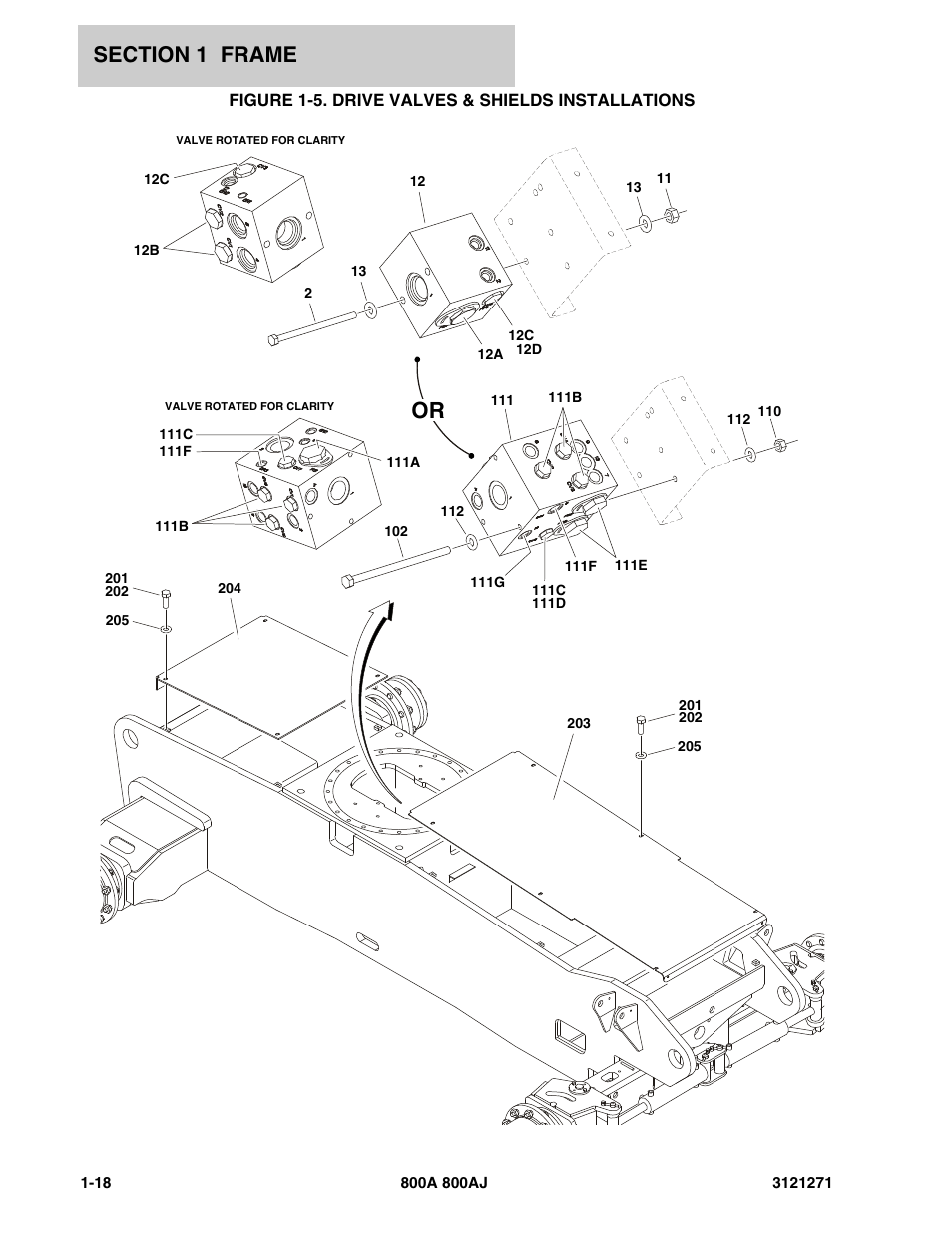 Figure 1-5. drive valves & shields installations | JLG 800A_AJ Parts Manual User Manual | Page 24 / 298