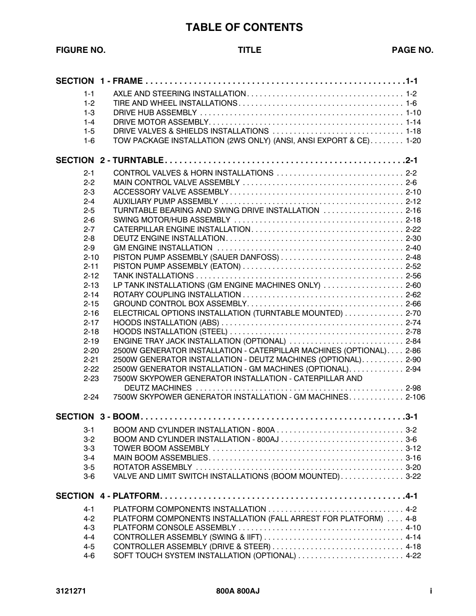 JLG 800A_AJ Parts Manual User Manual | Page 5 / 298