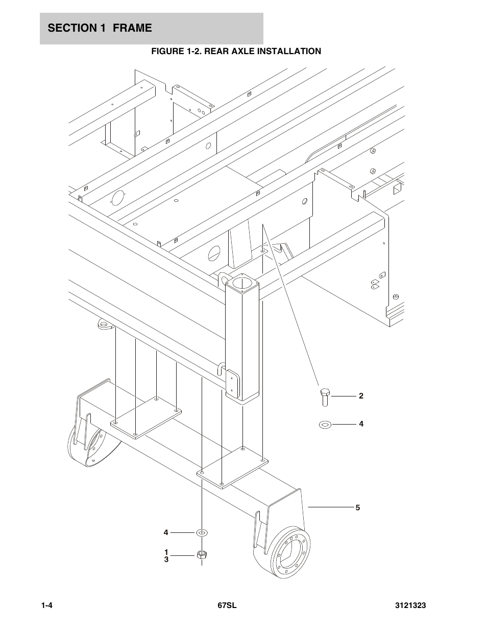 Figure 1-2. rear axle installation | JLG 67SL Parts Manual User Manual | Page 10 / 136