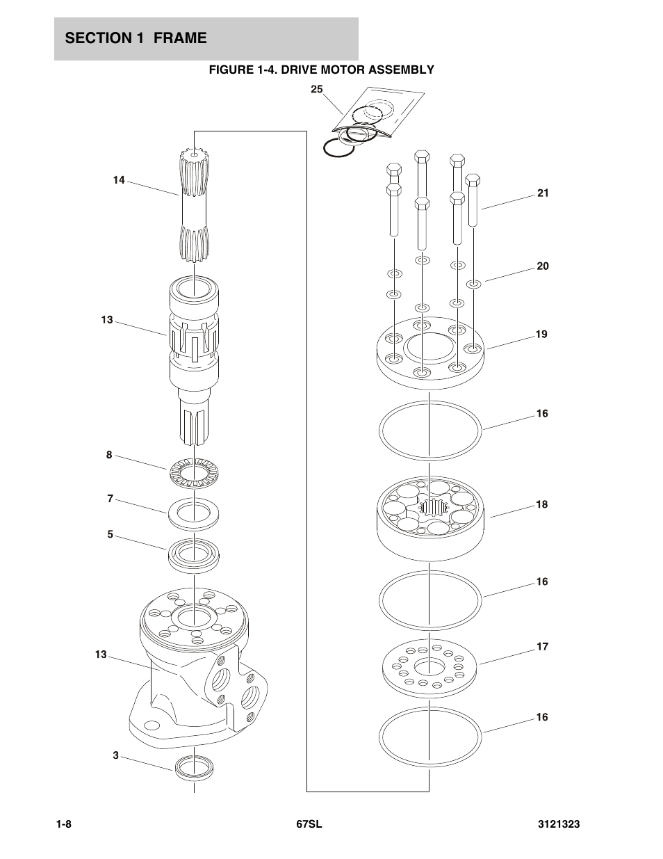 Figure 1-4. drive motor assembly | JLG 67SL Parts Manual User Manual | Page 14 / 136