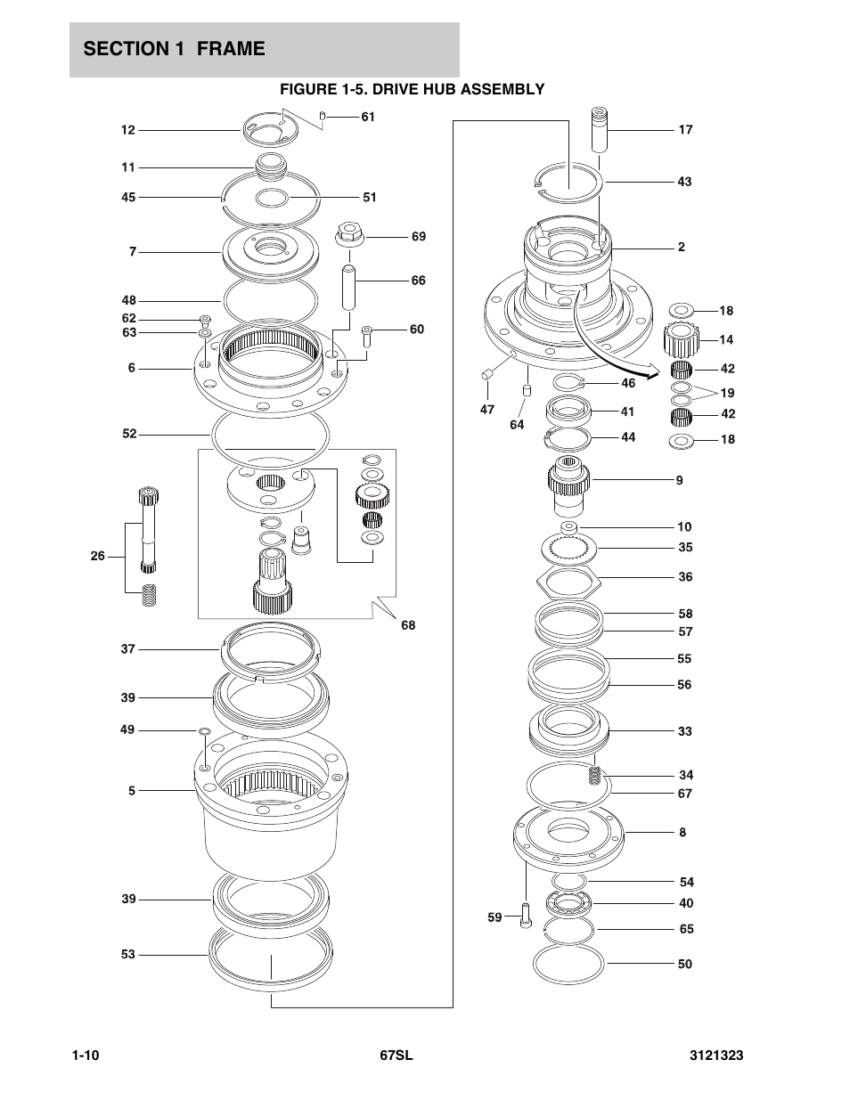 Figure 1-5. drive hub assembly | JLG 67SL Parts Manual User Manual | Page 16 / 136