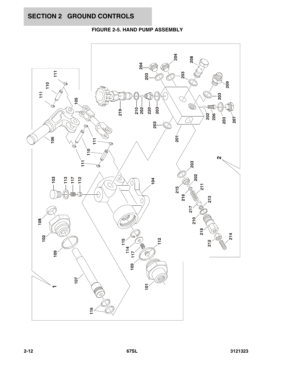 Figure 2-5. hand pump assembly | JLG 67SL Parts Manual User Manual | Page 34 / 136