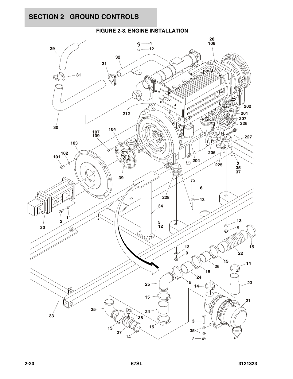 Figure 2-8. engine installation | JLG 67SL Parts Manual User Manual | Page 42 / 136