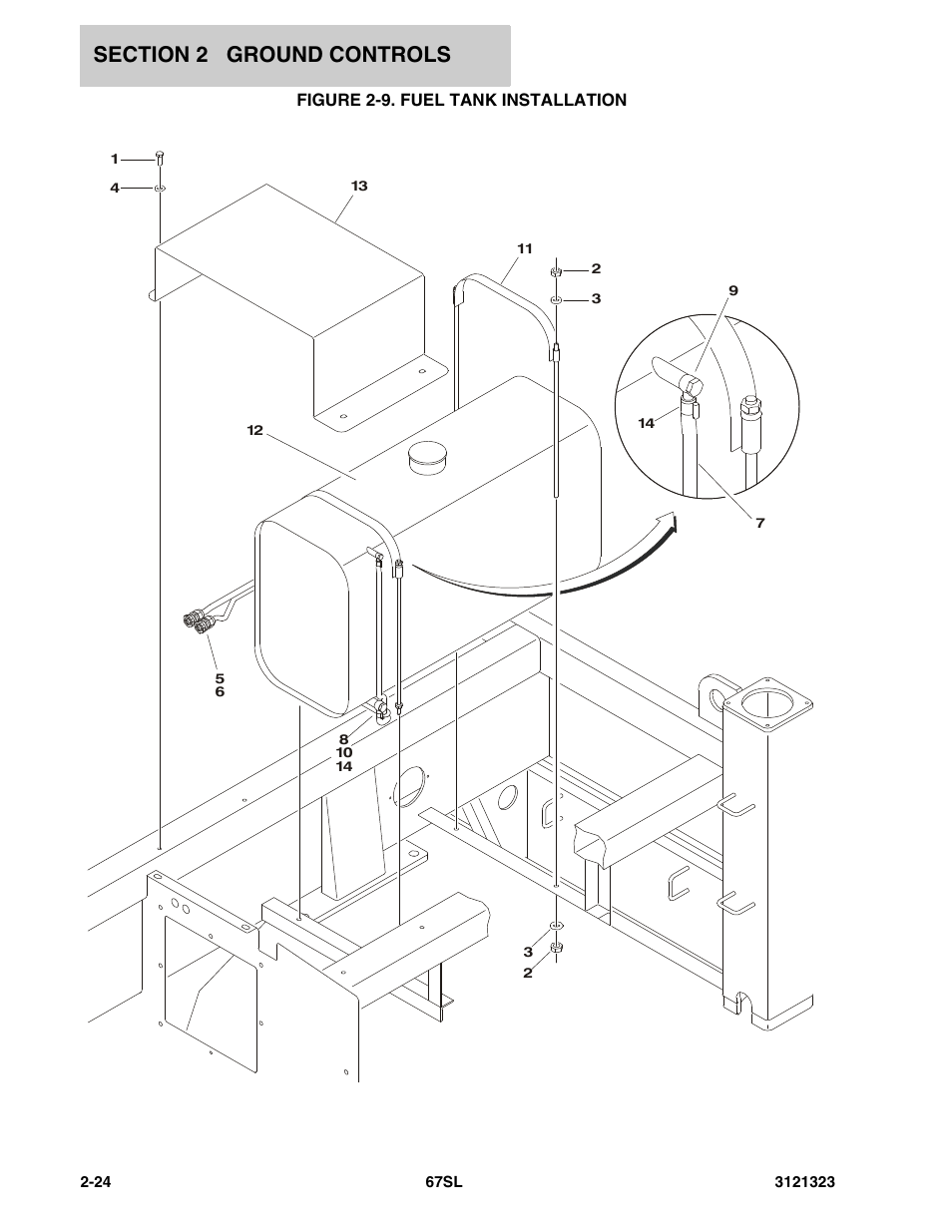 Figure 2-9. fuel tank installation | JLG 67SL Parts Manual User Manual | Page 46 / 136