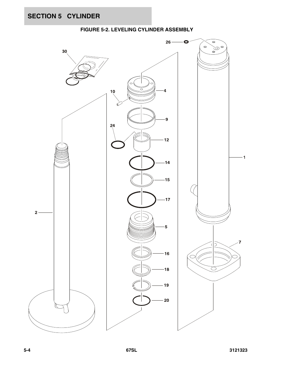 Figure 5-2. leveling cylinder assembly | JLG 67SL Parts Manual User Manual | Page 76 / 136