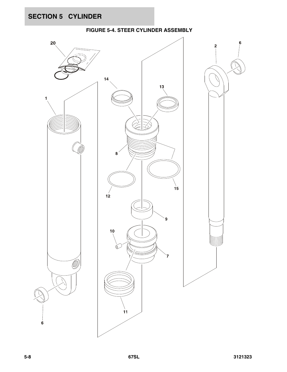 Figure 5-4. steer cylinder assembly | JLG 67SL Parts Manual User Manual | Page 80 / 136