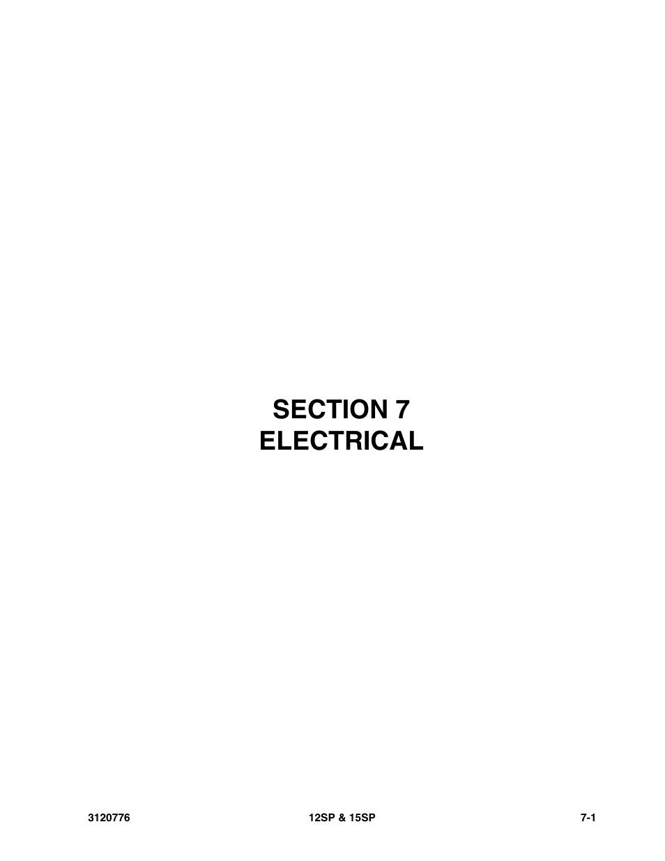 Section 7 electrical, Section 7 - electrical -1 | JLG 15SP Parts Manual User Manual | Page 107 / 130