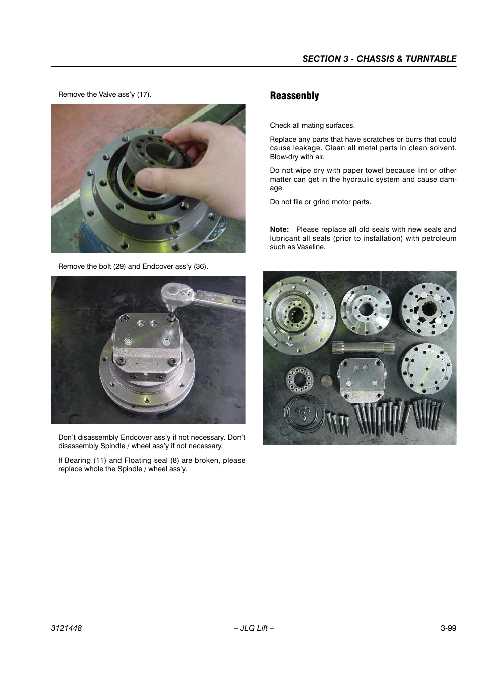 Reassenbly | JLG X23J - X700AJ Service Manual User Manual | Page 126 / 633