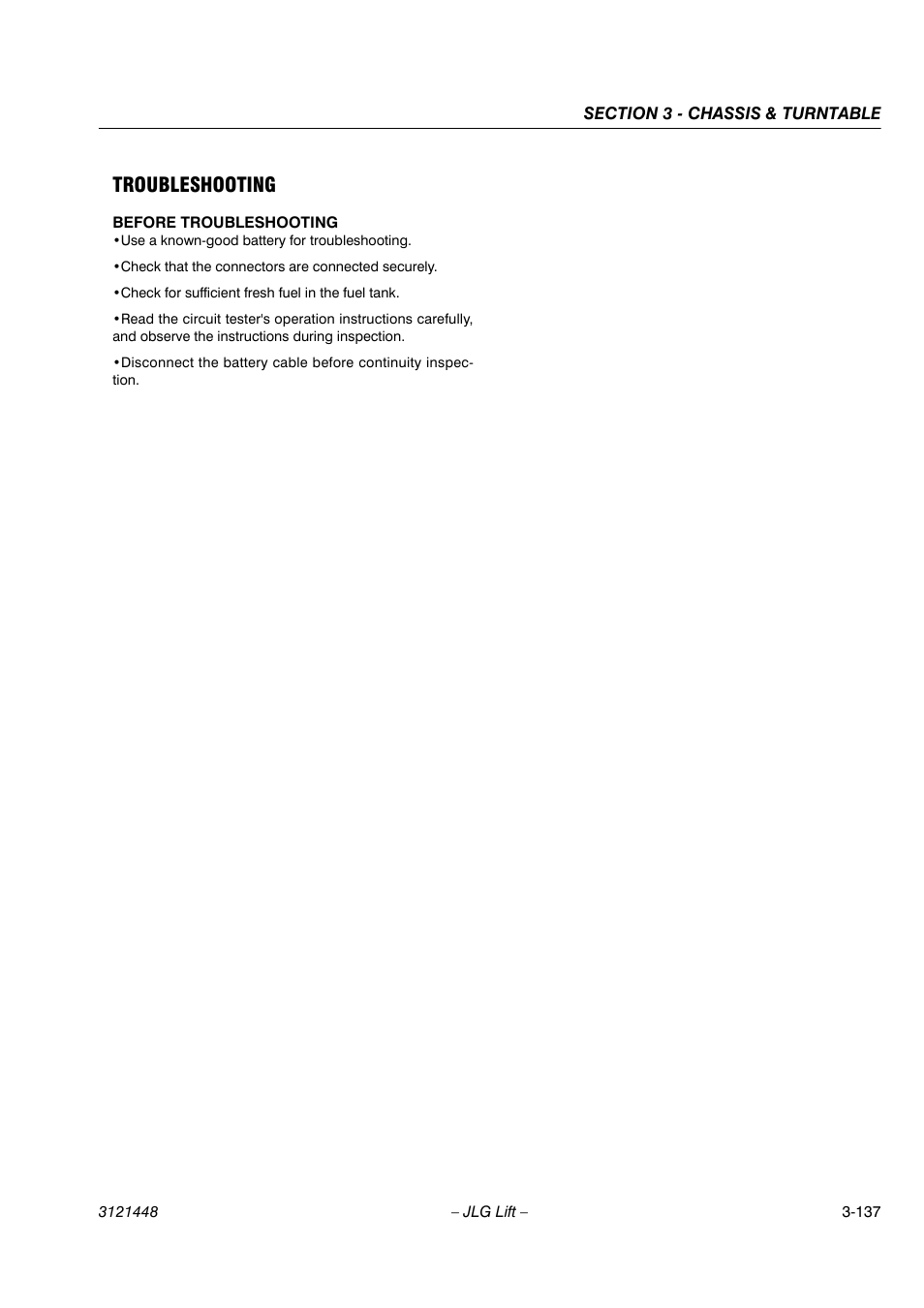 Troubleshooting | JLG X23J - X700AJ Service Manual User Manual | Page 164 / 633