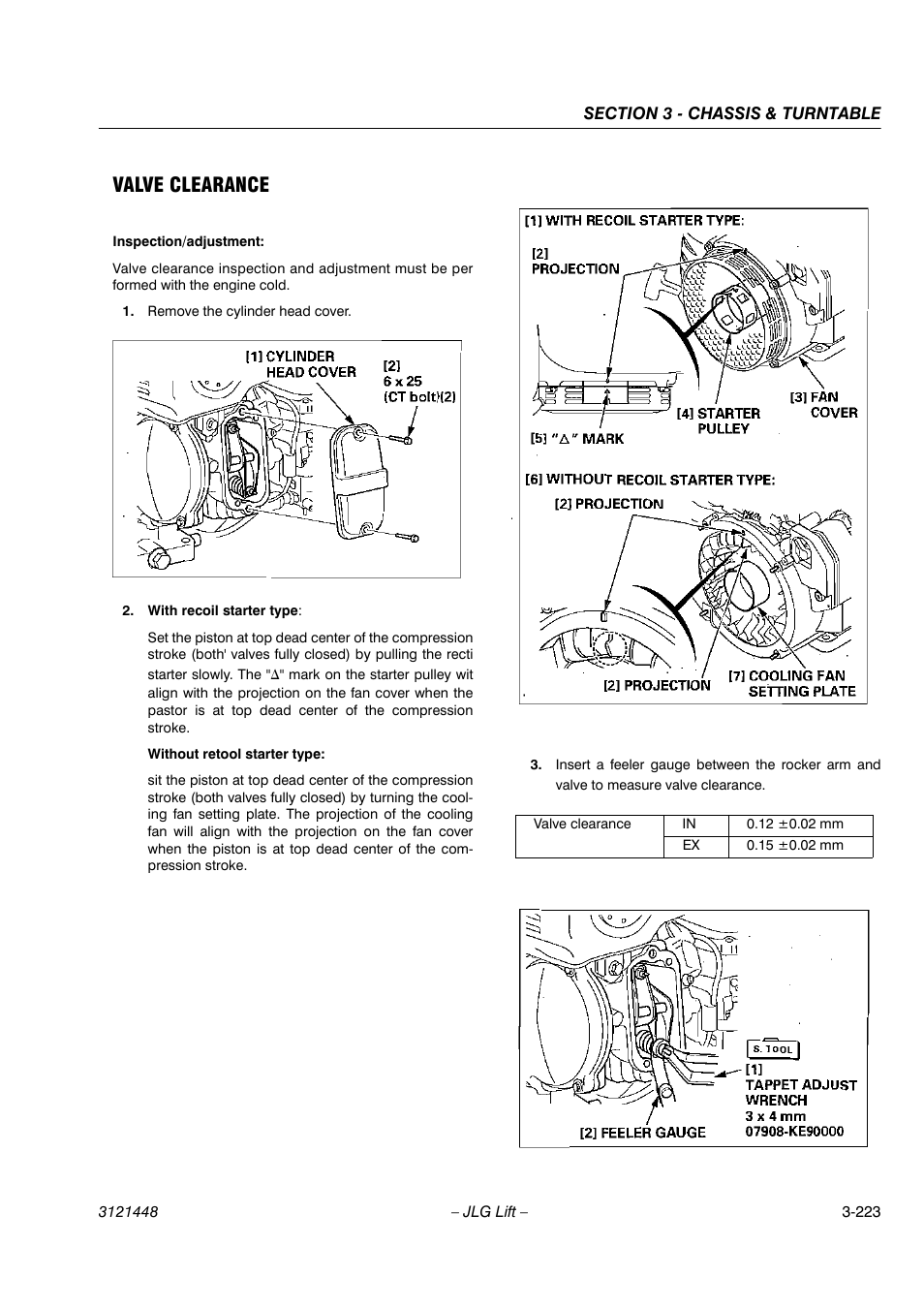 Valve clearance | JLG X23J - X700AJ Service Manual User Manual | Page 250 / 633