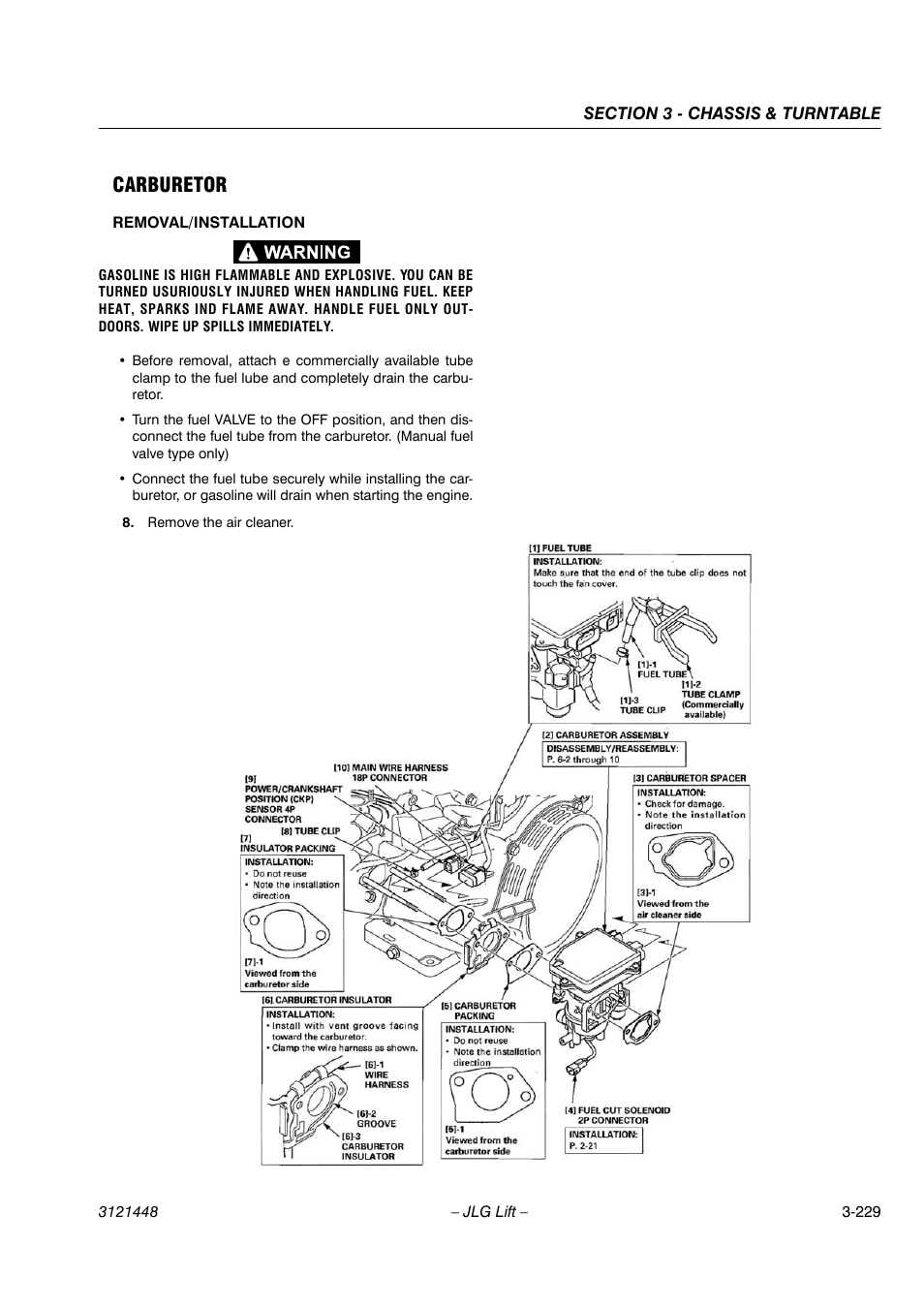 Carburetor | JLG X23J - X700AJ Service Manual User Manual | Page 256 / 633